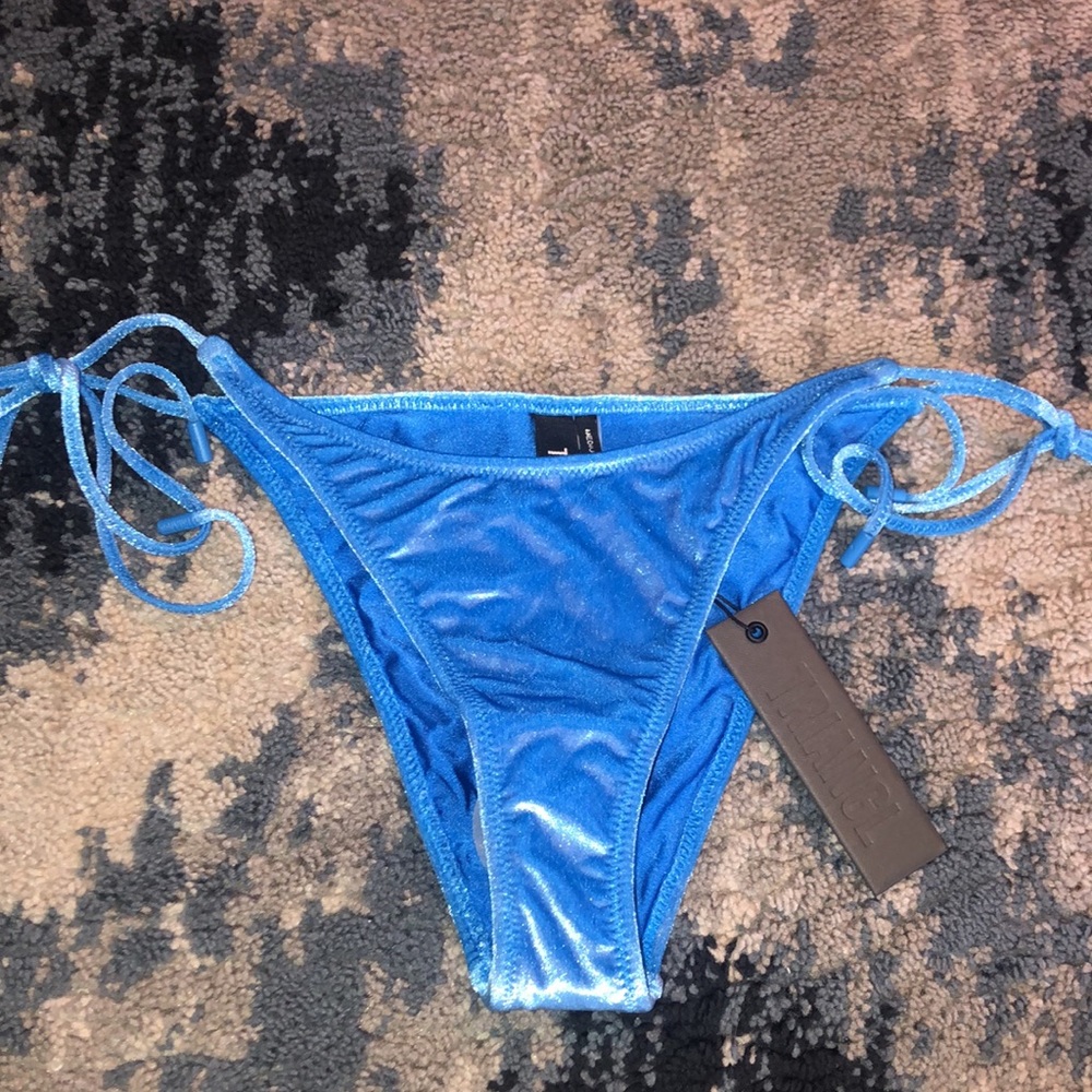 Blue velvet bathing suit bottoms only